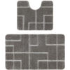 Tapis Rugsx Ensemble de salle de bain deux pi&egrave;ces 60x100 cm Gris 60x100 cm. . Maison & D&eacute;co > Tapis.