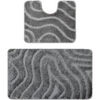 Tapis Rugsx Ensemble de salle de bain deux pi&egrave;ces 60x100 cm Gris 60x100 cm. . Maison & D&eacute;co > Tapis.