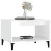 Tables basses VidaXL Table basse Bois d'ing&eacute;nierie Blanc brillant 60x50x40 cm Blanc Unique. . Maison & D&eacute;co > Tables basses.