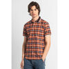 Chemise Enorsia T-shirt &agrave; manches courtes avec col en c&ocirc;tes Orange
