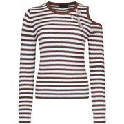 Pull Liu Jo Pull &agrave; rayures avec d&eacute;coupes Marron