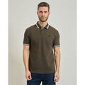 Polo BOSS Polo Paddy pour homme avec rayures contrast&eacute;es Marron