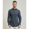 Chemise BOSS Chemise &agrave; manches courtes pour homme avec micro-motif Bleu