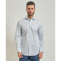 Chemise BOSS Chemise &agrave; manches courtes pour homme avec micro-motif Bleu Grenoble