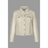 Veste Enorsia Blouson en denim classique essentiel femme, blanc &eacute;cru Beige