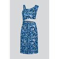Robe courte Enorsia Robe midi imprim&eacute;e avec d&eacute;tails d&eacute;coup&eacute;s Bleu