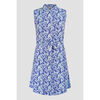 Robe courte Enorsia Robe chemise &agrave; boutonnage complet avec motif de jardin sauvage Bleu