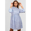 Robe courte Enorsia Robe mini &agrave; volants multiples avec motif ditsy Bleu