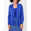 Gilet La Fiancee Du Mekong Gilet long col ch&acirc;le uni TITO Bleu Grenoble