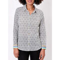 Chemises sur Grenoble : Chemise La Fiancee Du Mekong Chemise imprim&eacute;e droite voile de coton bio FEBINY Blanc
