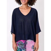 Pull La Fiancee Du Mekong Pull uni en maille fine et l&eacute;g&egrave;re AMIL Bleu