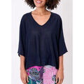 Pull sur Grenoble : Pull La Fiancee Du Mekong Pull uni en maille fine et l&eacute;g&egrave;re AMIL Bleu