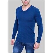 Pull Kebello Pull manches longues col V H, Bleu