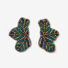 Boucles oreilles Lollipops Boucles d'oreilles demi-fleurs brod&eacute;es Best vert paon Vert