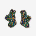 Boucles d'oreille sur Grenoble : Boucles oreilles Lollipops Boucles d'oreilles demi-fleurs brod&eacute;es Best vert paon Vert