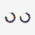 Boucles d'oreille sur Grenoble : Boucles oreilles Lollipops Cr&eacute;oles sequins brod&eacute;s Best vert paon Multicolore