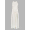 Robe Enorsia Robe jersey midi sans manches &agrave; col rond avec d&eacute;tails volants Blanc