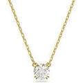 Collier Swarovski Pendentif Stilla dor&eacute; rond blanc Jaune Grenoble