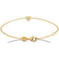 Bracelets Brillaxis Bracelet plaqu&eacute; or coeur OZ 18cm Jaune