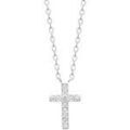 Colliers sur Grenoble : Collier Brillaxis Collier argent rhodi&eacute; croix empierr&eacute;e 45 cm Blanc