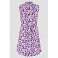 Robe courte Enorsia Robe chemise &agrave; boutonnage complet avec motif de jardin sauvage Rose