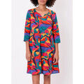 Robe courte La Fiancee Du Mekong Robe imprim&eacute;e coton bio pliss&eacute;e SANCHI Multicolore Grenoble