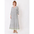 Robe La Fiancee Du Mekong Robe longue imprim&eacute;e voile de coton bio OLENCIA Blanc Grenoble