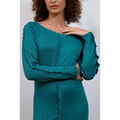 Robe Enorsia Robe Midaxi en c&ocirc;tes avec fronces sur les coutures Bleu Grenoble