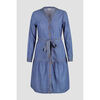Robe courte Enorsia Robe en denim bleu clair, midi, &agrave; plusieurs &eacute;tages pour femmes Bleu