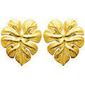 Boucles d'oreille sur Grenoble : Boucles oreilles Brillaxis Boucles d'oreilles feuille acier dor&eacute; Jaune