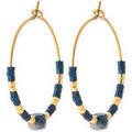 Boucles d'oreille sur Grenoble : Boucles oreilles Brillaxis Cr&eacute;oles acier dor&eacute; lolite 25mm Jaune