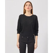 Pull Yes Zee Pull pour femme &agrave; motif perfor&eacute; Noir