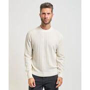 Pull EAX Pull homme &agrave; motif ondul&eacute; Blanc