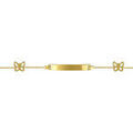Bracelets sur Grenoble : Bracelets Brillaxis Identit&eacute; b&eacute;b&eacute; rectangle or 9 carats 2 papillons Jaune
