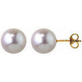 Boucles d'oreille sur Grenoble : Boucles oreilles Brillaxis Boucles d'oreilles or perles akoya du japon 9 mm