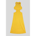 Robe Enorsia Robe longue &agrave; taille d&eacute;coup&eacute;e brod&eacute;e de paillettes Jaune