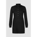 Robe courte Enorsia Robe mini &agrave; col haut avec garniture en dentelle Noir