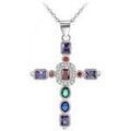 Collier Sc Crystal B2684 Argent&eacute; Grenoble