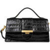 Sac &agrave; main LANCASTER Baguette Exo Ily M Noir Croco Noir