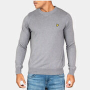 Pull Lyle & Scott Pull en coton m&eacute;rinos &agrave; col ras du cou - gris fonc&eacute; Gris
