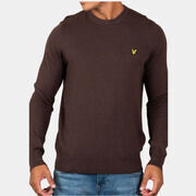 Pull Lyle & Scott Pull en coton m&eacute;rinos &agrave; col ras du cou - espresso Rouge