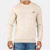 Pull Lyle & Scott Pull en coton m&eacute;rinos &agrave; col ras du cou - gris taupe Beige
