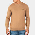 Pulls/Sweat sur Grenoble : Pull Lyle & Scott Pull en coton m&eacute;rinos &agrave; col ras du cou - tigers eye Marron