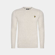 Pull Lyle & Scott Pull en coton m&eacute;rinos &agrave; col ras du cou - gris clair marbr&eacute; Gris