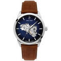 Hommes sur Grenoble : Montre Pierre Lannier Montre Homme MONARCK Bleu Cuir Brun