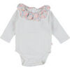 Maillots de corps Jacadi Body b&eacute;b&eacute; fille &agrave; col en tissu Liberty Blanc