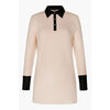 Robe courte Enorsia Robe chemise en jersey &agrave; col dentel&eacute;, coupe sur mesure Beige