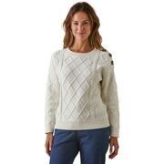 Pull Daxon by - Pull col rond torsad&eacute; Beige