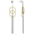 Boucles d'oreille sur Grenoble : Boucles oreilles Orusbijoux Boucles D'oreilles Bicolore Argent Dor&eacute; Pendantes Doubles Multicolore