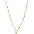 Collier Orusbijoux Collier Argent Dor&eacute; C?ur Diamant&eacute; Et Pierres Quartz Rose Dor&eacute; Grenoble